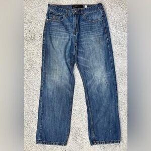 Rocawear Jeans Mens 38 Neon Green Embroidery Regular Wash Relaxed Fit Club Party